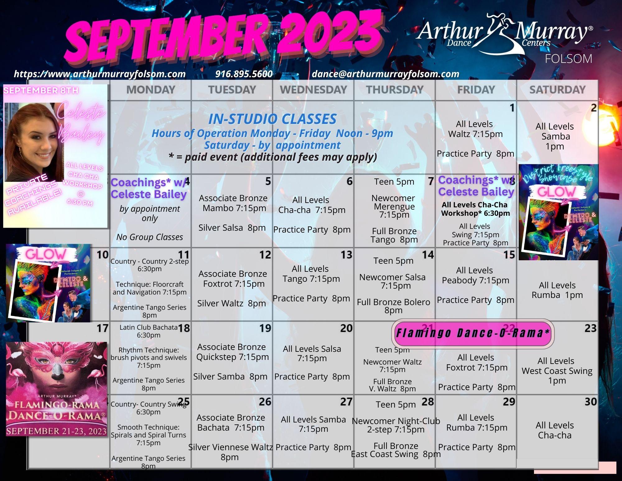 Studio Calendar Arthur Murray Dance Center (Folsom)